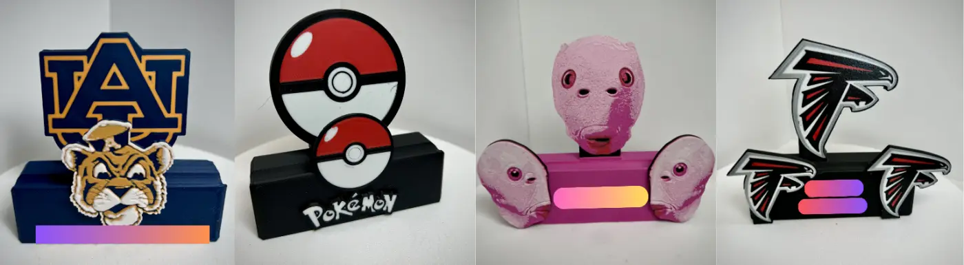 4 examples of sold card stands